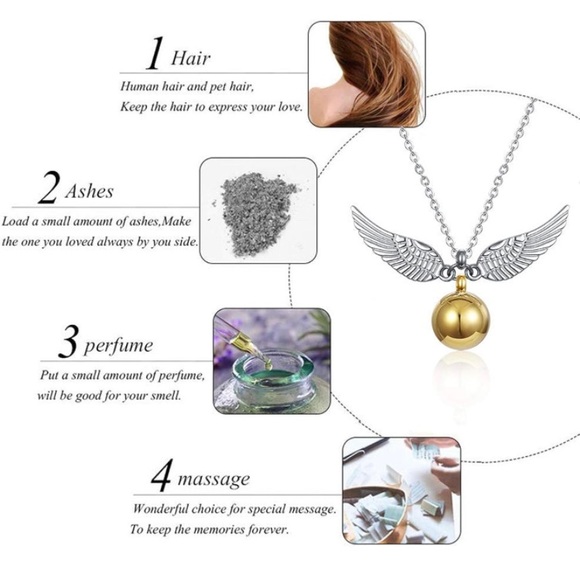 BLESSILY Angel Wing Necklace/Golden Snitch - Picture 6 of 7